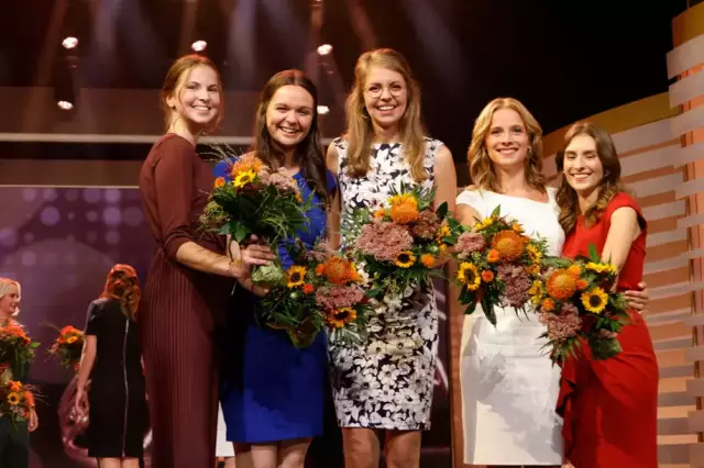 vlnr.: Lea Baßler aus der Pfalz, Sarah Röhl von der Mosel, Eva Brockmann aus Franken, Jessica Himmelsbach aus  Baden, Katja Föhr aus dem Rheingau 